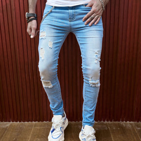 Summer Ripped Men's Casual Slim Fit Stretch Jeans