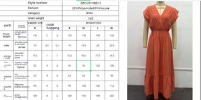 Women's V-neck Design Sleeveless Solid Color Dress