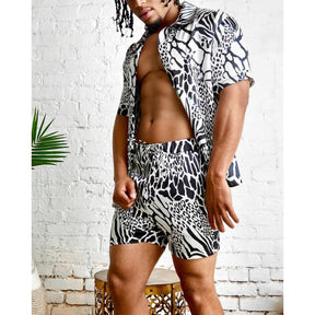 Men's Hawaii Casual Fashion Printing Short Sleeve Shirt Outfit