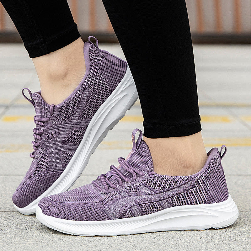 Old Travel Walking Shoes Fly-knit Sneakers Soft Bottom Non-slip